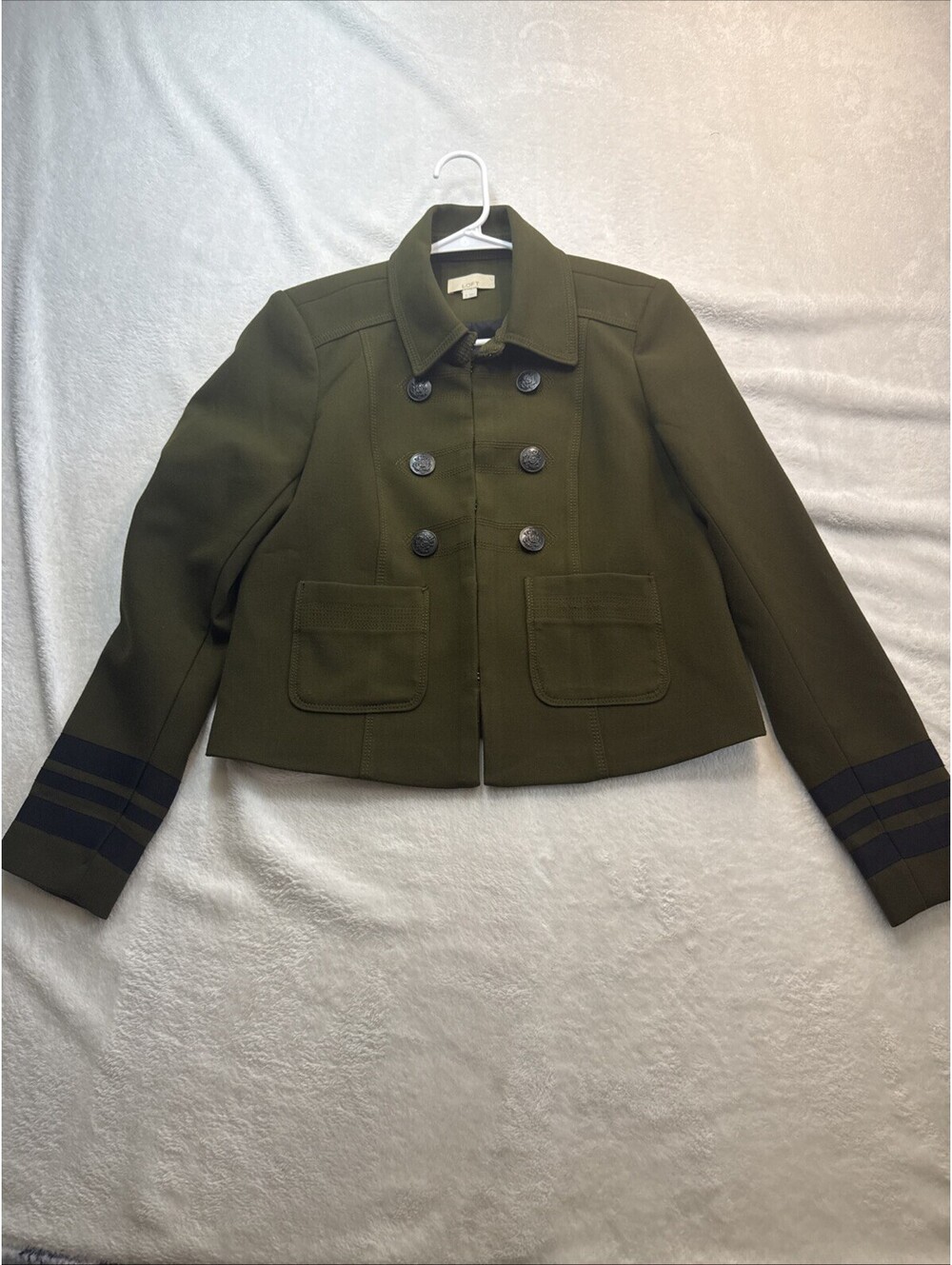LOFT Olive Green Military Academia Coat Blazer Sz 6 Tailored Vintage Festival